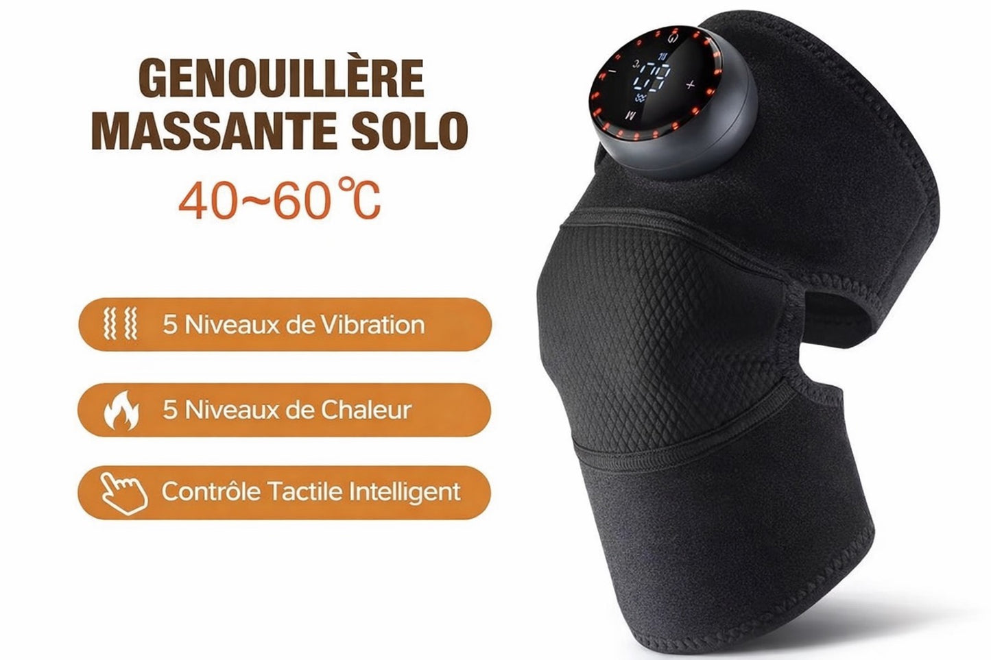 Massage chauffant genouillère