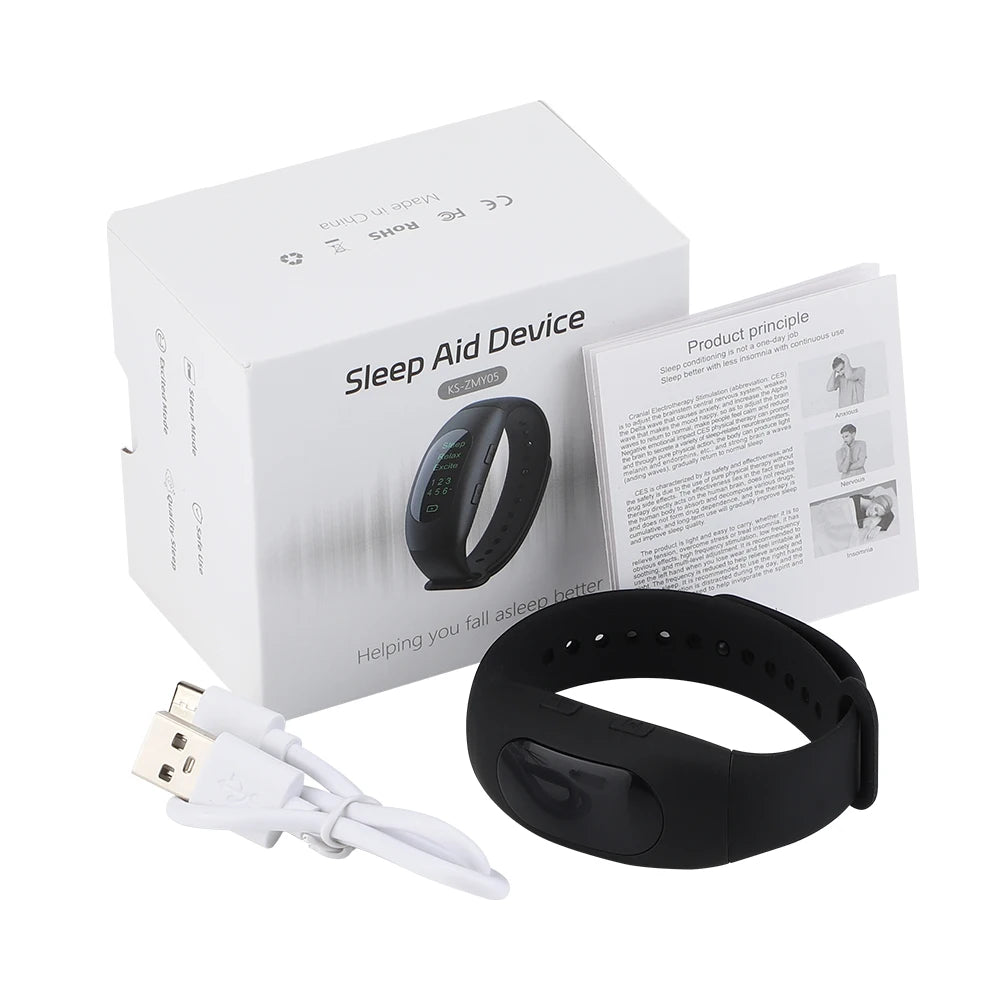 CES Intelligent Wristband Fast Sleeping Device Rest Hypnosis Relief Anxiety Insomnia Artifact EMS Microcurrent Sleep Aid Watch